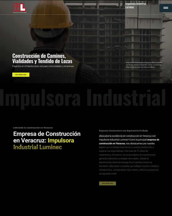 Proceso de diseño web B2B para empresa de ingeniería y construcción Luminec — estrategia y wireframes