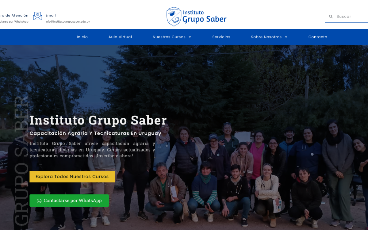 Diseño web para instituciones educativas: sitio web del Instituto Grupo Saber desarrollado por H&FV Web Design
